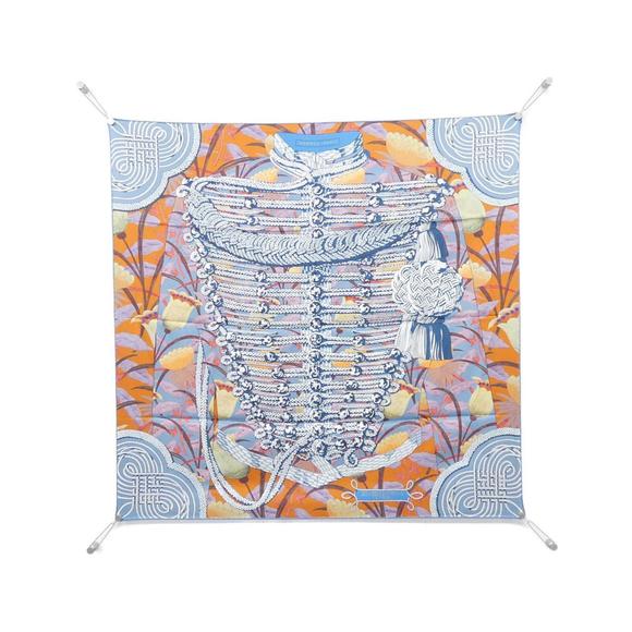 HERMES Blue Jean Silk Scarf 90cm x 90cm / 35.43'' - Picture 2 of 5